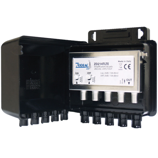 ZODIAC Pojačalo antensko, 2 ulaza - 1 izlaz, 108dBmV - ZD 214 TLTE