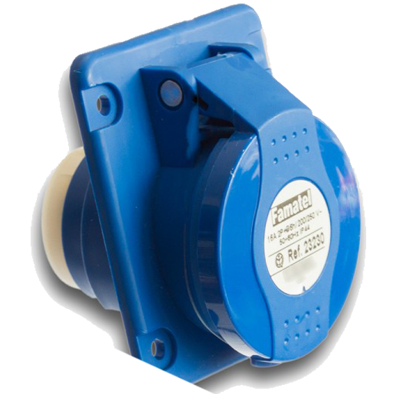 Famatel Utičnica zidna 10°, 16A/220÷240, 3 Polna (2P+E), IP44 - 23230