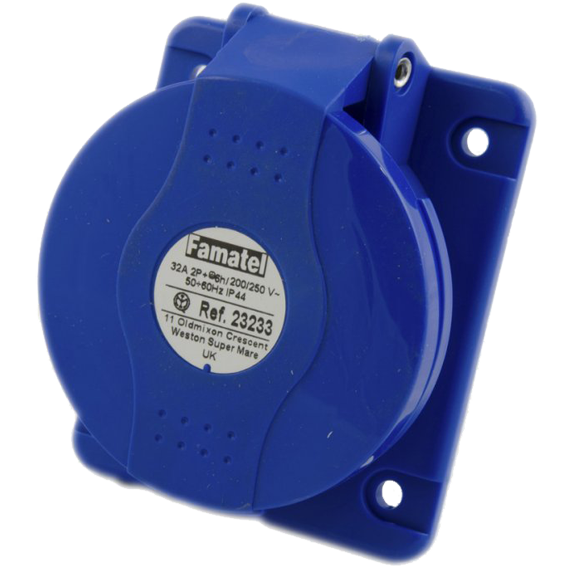 Famatel Utičnica zidna 10°, 32A/220÷240, 3 Polna (2P+E), IP44 - 23233