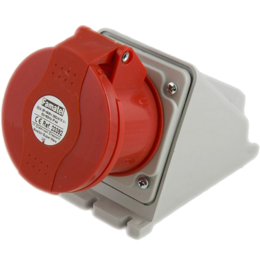 Famatel Utičnica zidna, 32A/380÷415, 3 Polna (3P+E), IP44 - 23392