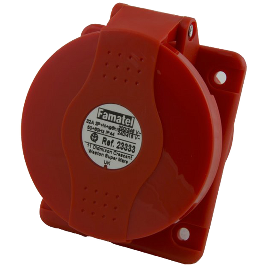 Famatel utičnica zidna 10°, 32A/380÷415, 5 Polna (3P+N+E ), IP44 - 23333