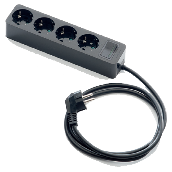 Famatel Produžni kabl 4 utičnice, 1.5m, prekidač, crni, 1.5mm² - 2628N-PK4/1.5