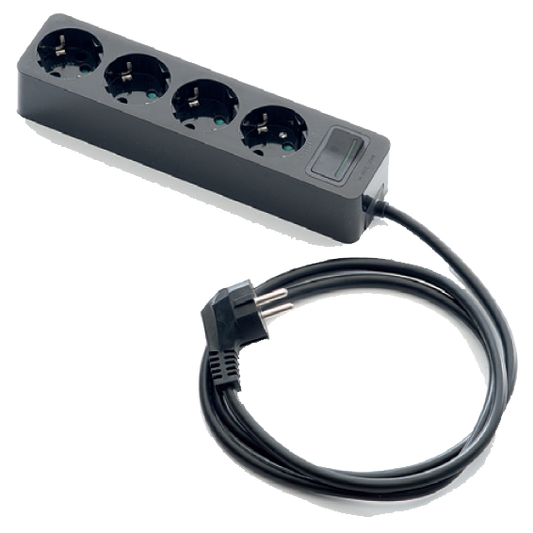 Famatel Produžni kabl 4 utičnice, 1.5m, prekidač, crni, 1.5mm² - 2628N-PK4/1.5