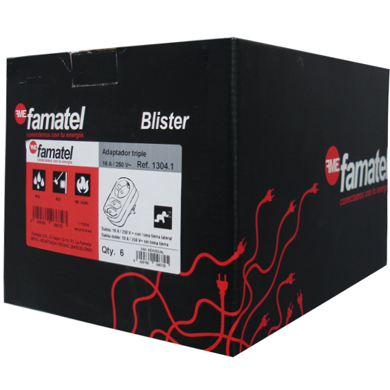 Famatel Strujni razdjelnik 3 utičnice, 10-16A/250V, blister - 1304.1
