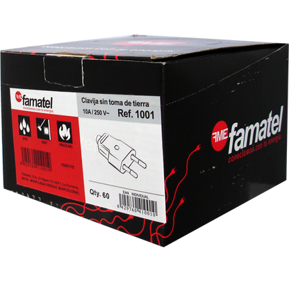 Famatel Strujni utikač 10A/250V, bez uzemljenja - 1001
