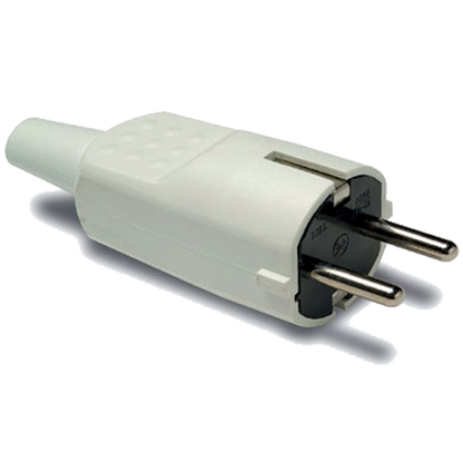 Famatel Strujni utikač 4.8mm Schuko, 2P+E, 16A/250V, bijeli - 1104-B