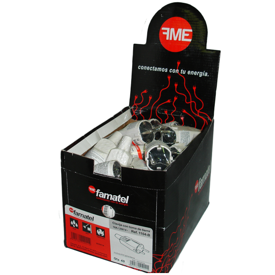 Famatel Strujni utikač 4.8mm Schuko, 2P+E, 16A/250V, bijeli - 1104-B