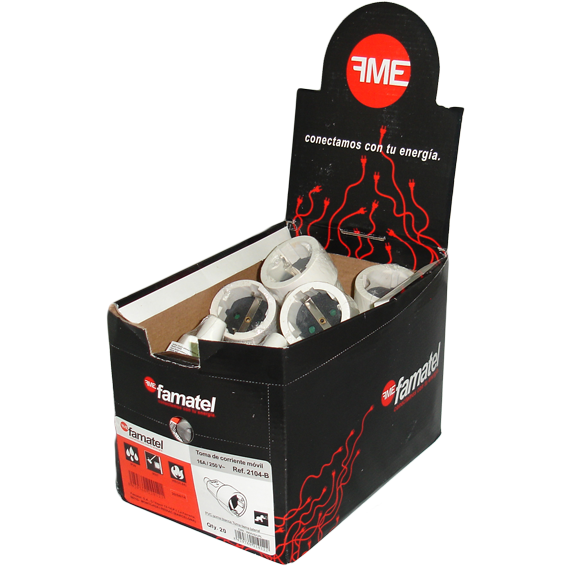 Famatel Strujni utičnica Schuko, uzemljenje, 16A/250V, bijela - 2104-B