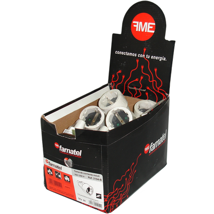 Famatel Strujni utičnica Schuko, uzemljenje, 16A/250V, bijela - 2104-B