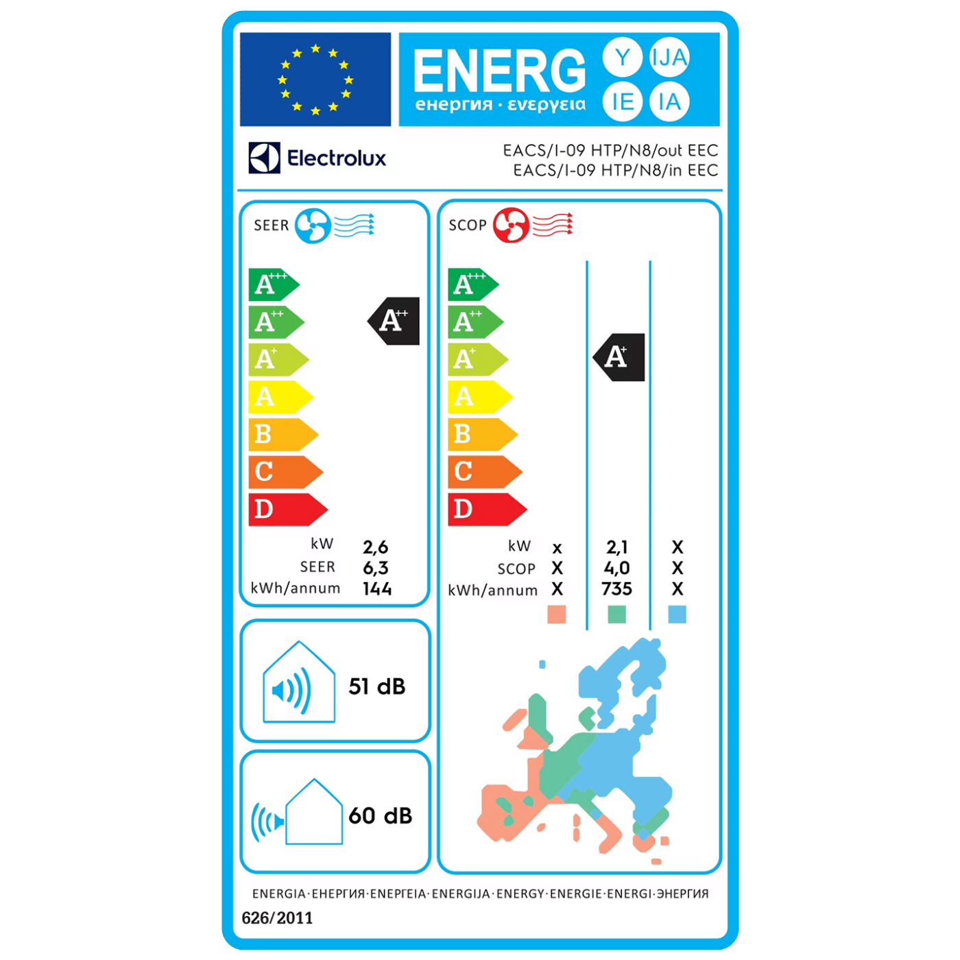 Electrolux Klima uređaj, 9000Btu, -20°, WiFi, Inverter, A++ - EACS/I-09 HTP/N8 EEC