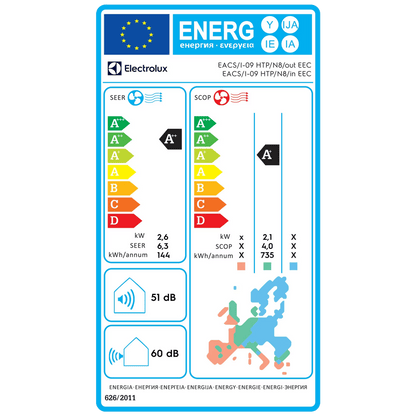 Electrolux Klima uređaj, 9000Btu, -20°, WiFi, Inverter, A++ - EACS/I-09 HTP/N8 EEC