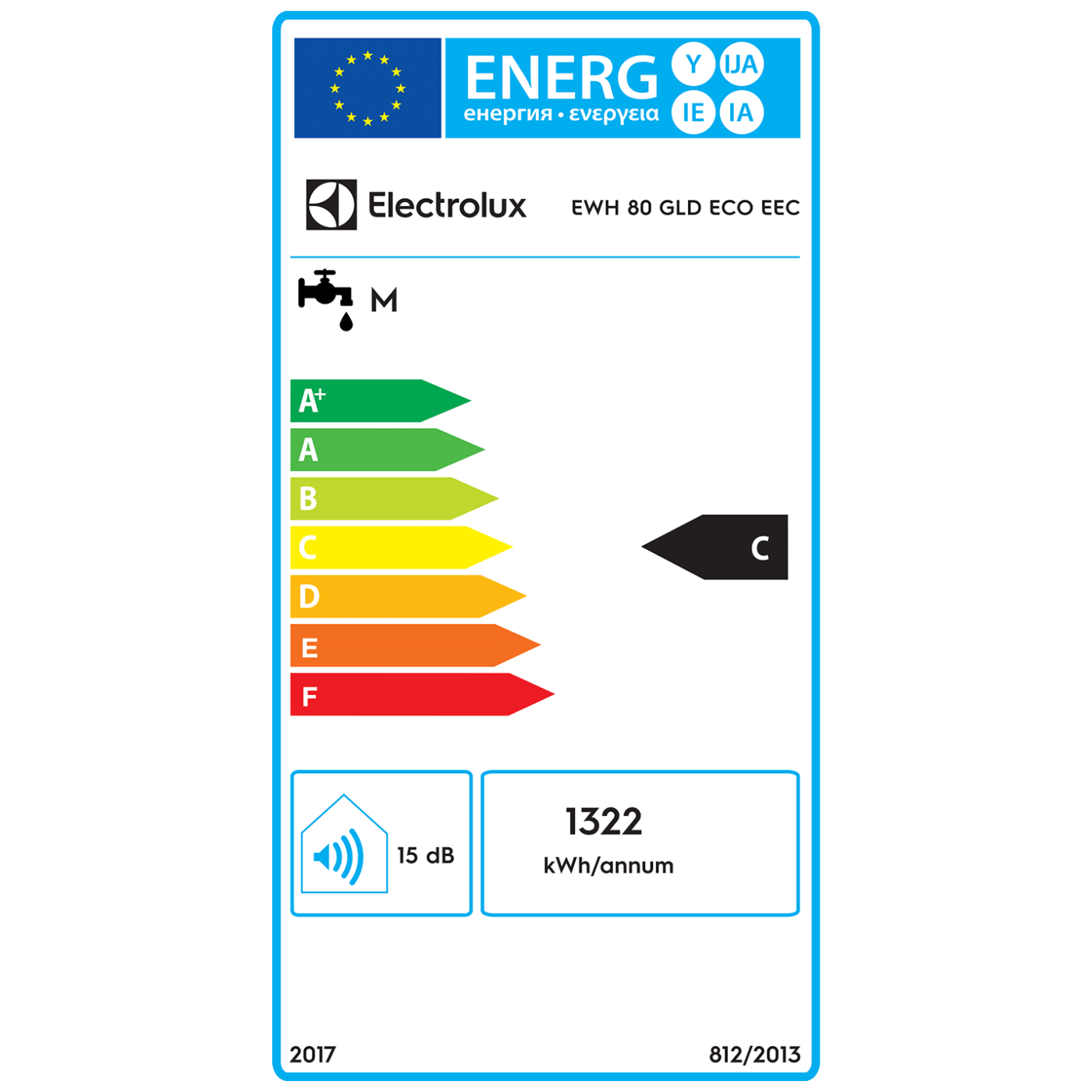 Electrolux Bojler 80 lit., Cijevni električni grijač (TEN), 2kW, IPX4 - EWH 80 GLD Eco EEC
