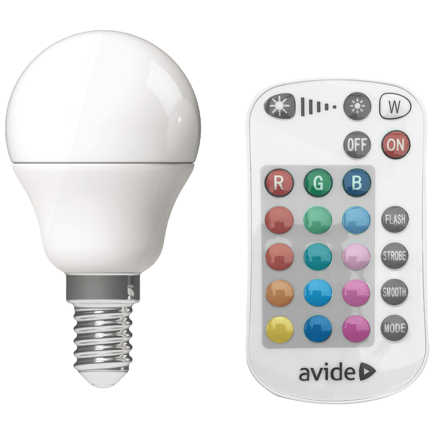 Avide Pametna sijalica, LED 4.9W, E14, RGB+W, 2700K, daljinski - Smart LED Mini Globe 4.9W