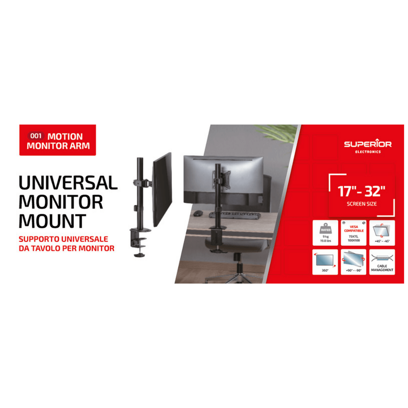 Superior Stolni nosač za LCD monitor, 17" - 32" - Stoni nosač za LCD monitor
