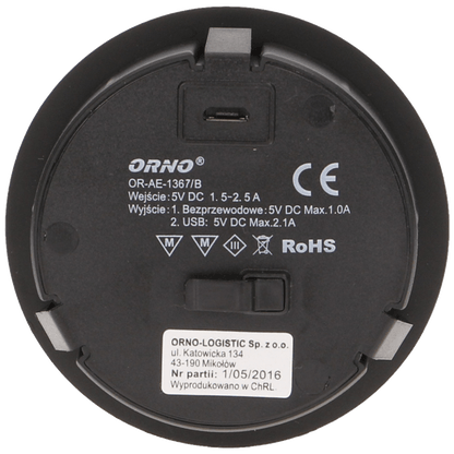 Orno Bežični punjač sa USB utorom, ugradbena - OR-AE-1367/B