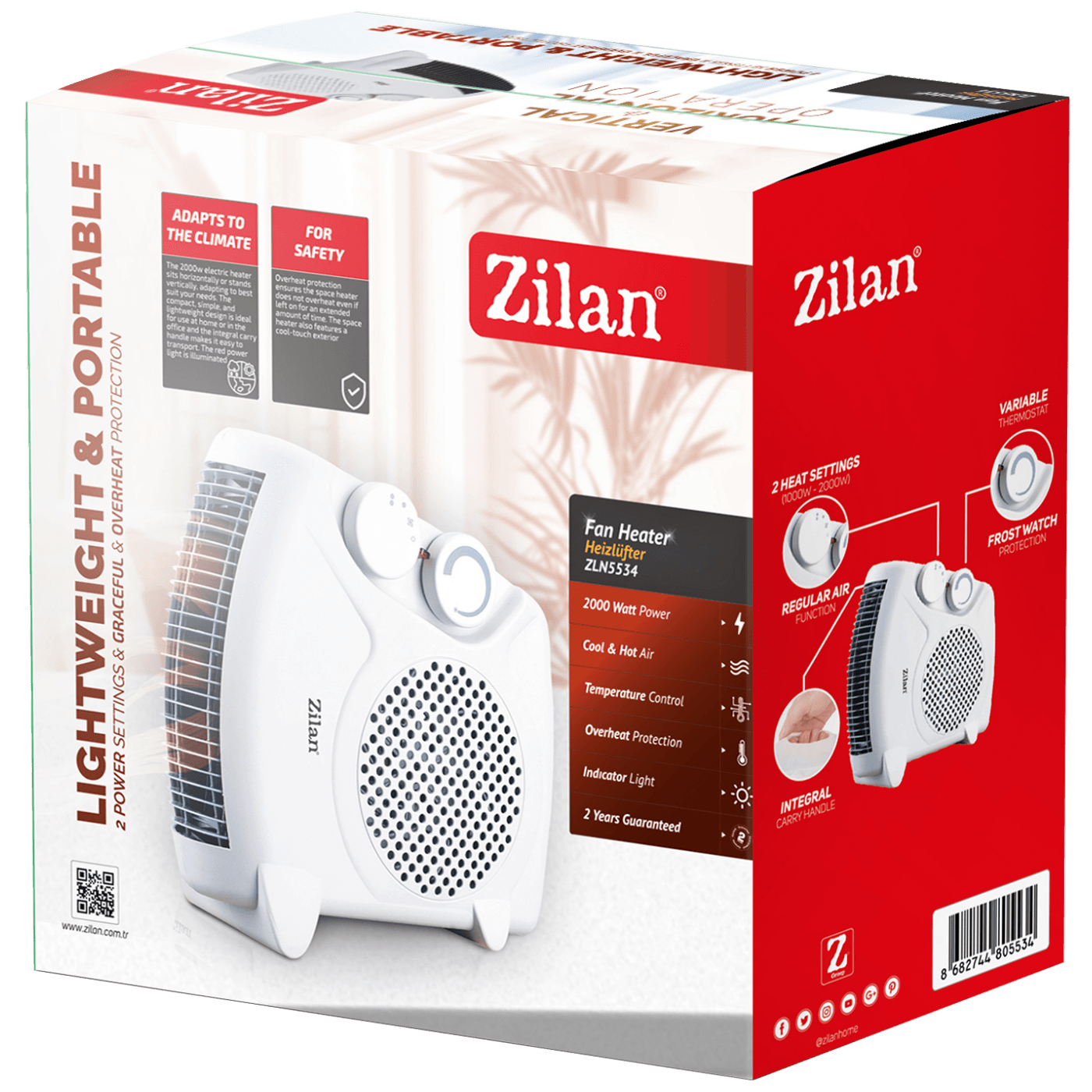Zilan Grijalica sa ventilatorom, 2000 W - ZLN5534