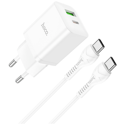 hoco. Punjač kućni sa type C kabelom, brzi, PD20W, QC3.0 - N28 Founder, tip C