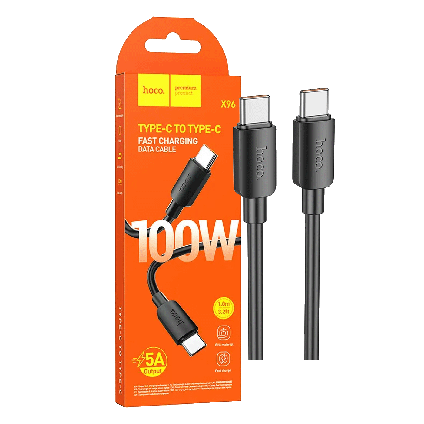 hoco. USB kabl za smartphone, type C, 100W, crna - X96 Hyper, 100W, Crni