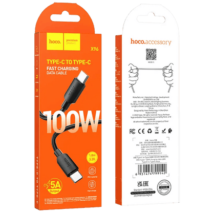 hoco. USB kabl za smartphone, type C, 100W, crna - X96 Hyper, 100W, Crni