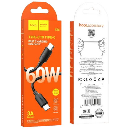 hoco. USB kabl za smartphone, type C, 60W, crna - X96 Hyper, 60W, Black