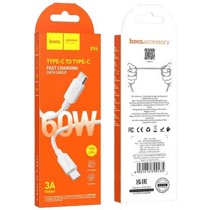 hoco. USB kabl za smartphone, type C, 60W, bijela - X96 Hyper, 60W, White
