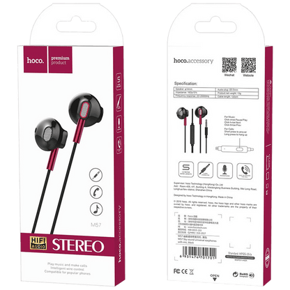 hoco. Slušalice sa mikrofonom, 3.5 mm,dužina kabela 1.2 met, crna - M57 Sky sound, Black