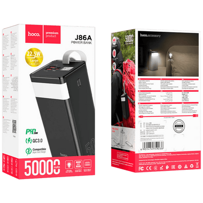 hoco. Punjač prijenosni sa lampom, 50000mAh, brzi QC/PD, 3A - J86A Powermaster