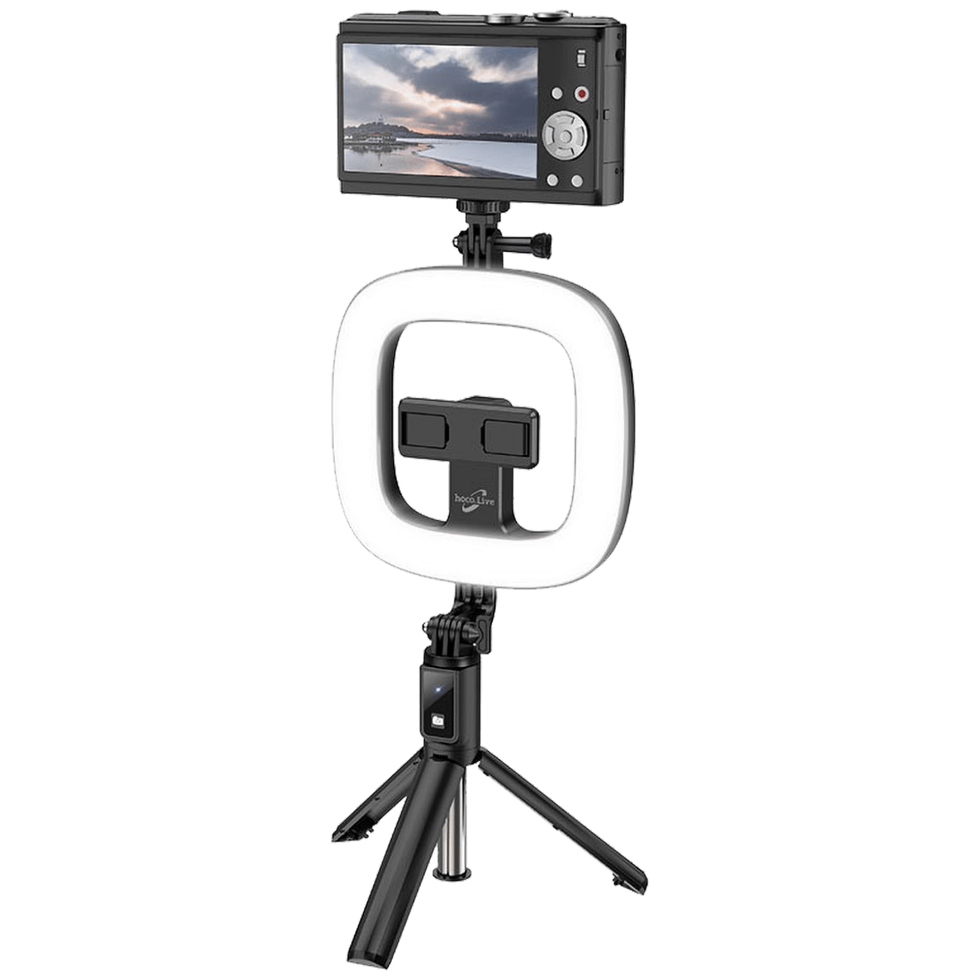 hoco. Držač za smartphone sa svjetlom, 4.7 - 6.5", Bluetooth - LV03 Plus Showfull