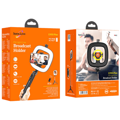 hoco. Držač za smartphone sa svjetlom, 4.7 - 6.5", Bluetooth - LV03 Plus Showfull