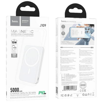hoco. Punjač prijenosni, bežični, magnetic, 5000mAh, PD20W - J109 Easy