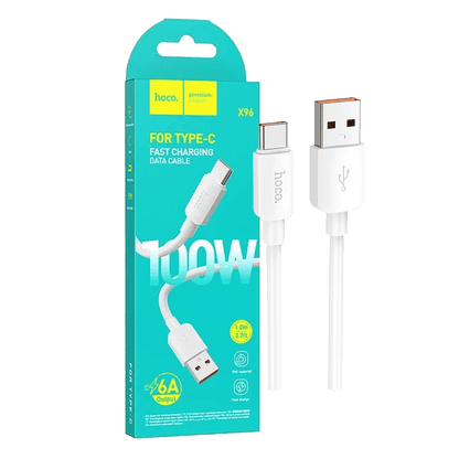 hoco. USB kabl za smartphone, USB-A to type C, 100W, bijela - X96 Hyper, 100W, White