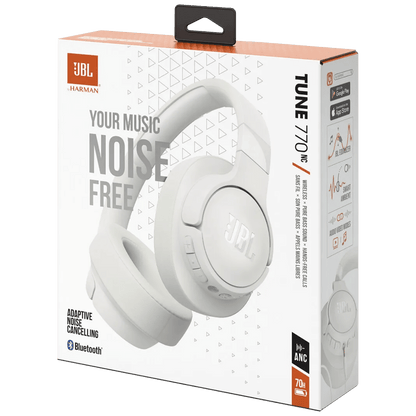 JBL Slušalice bežične sa mikrofonom, Bluetooth + audio kabel - Tune 770NC White