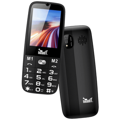 MeanIT Telefon mobilni, SOS tipka, LED svjetiljka - SENIOR 15, Crni