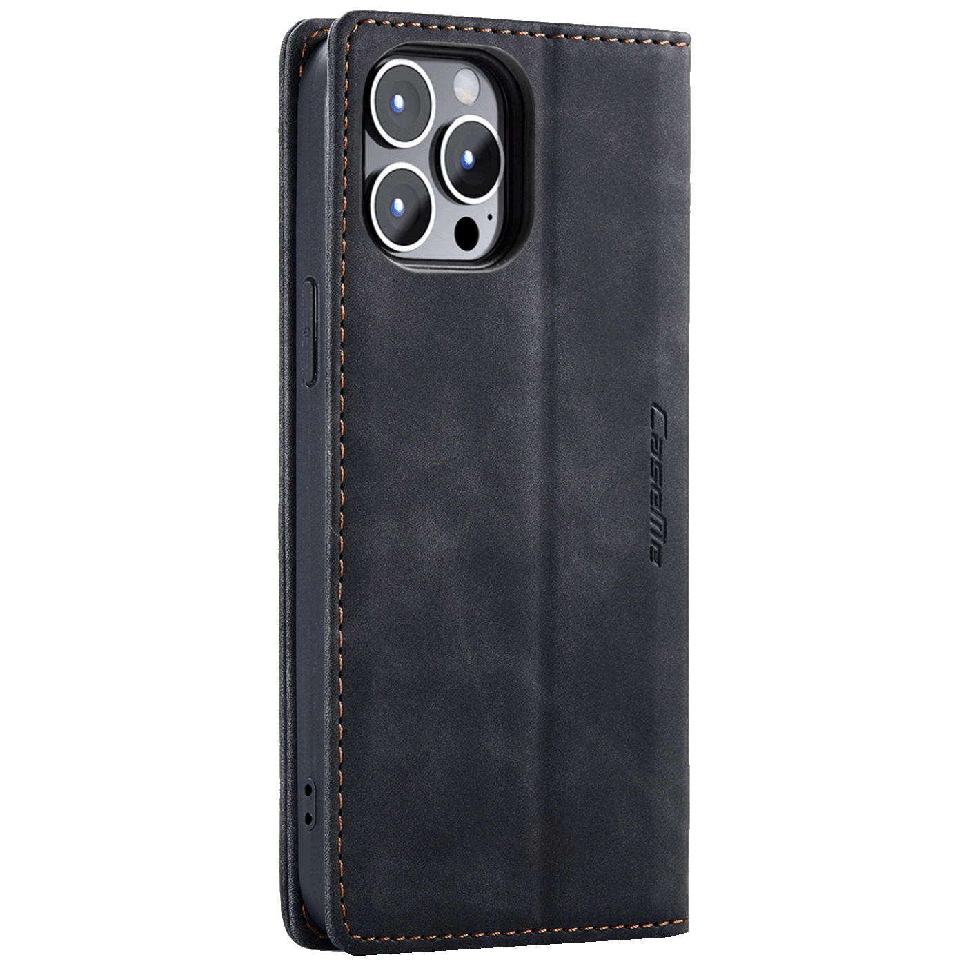 CaseMe Futrola preklopna za iPhone 14 Pro Max, koža, crna - Flip Lea. P. Case iPhone 14 Pro Max