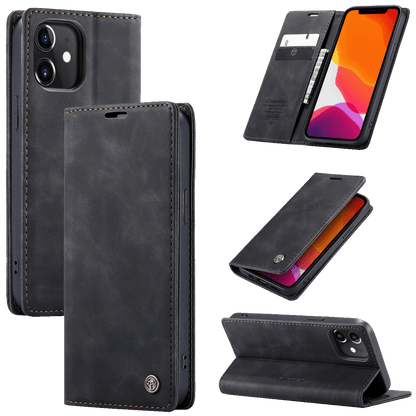 CaseMe Futrola preklopna za iPhone 12/12 Pro Max, koža, crna - Flip Lea. P. Case iPhone 12/12 Pro