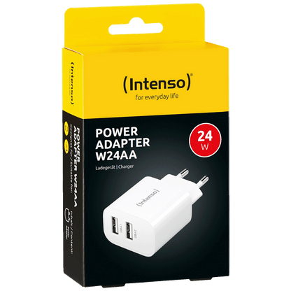 (Intenso) Punjač kučni, 2 x USB-A, 2.4A, 24W - Power Adapter W24AA