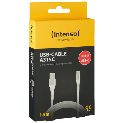(Intenso) USB kabl za smartphone, USB-A to USB type C, 1.5 met. - USB-Cable A315C