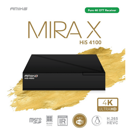 Amiko Prijemnik IPTV@Linux,  4K UHD, H.265, LAN, WiFi - MIRAX HIS-4100 Pure OTT