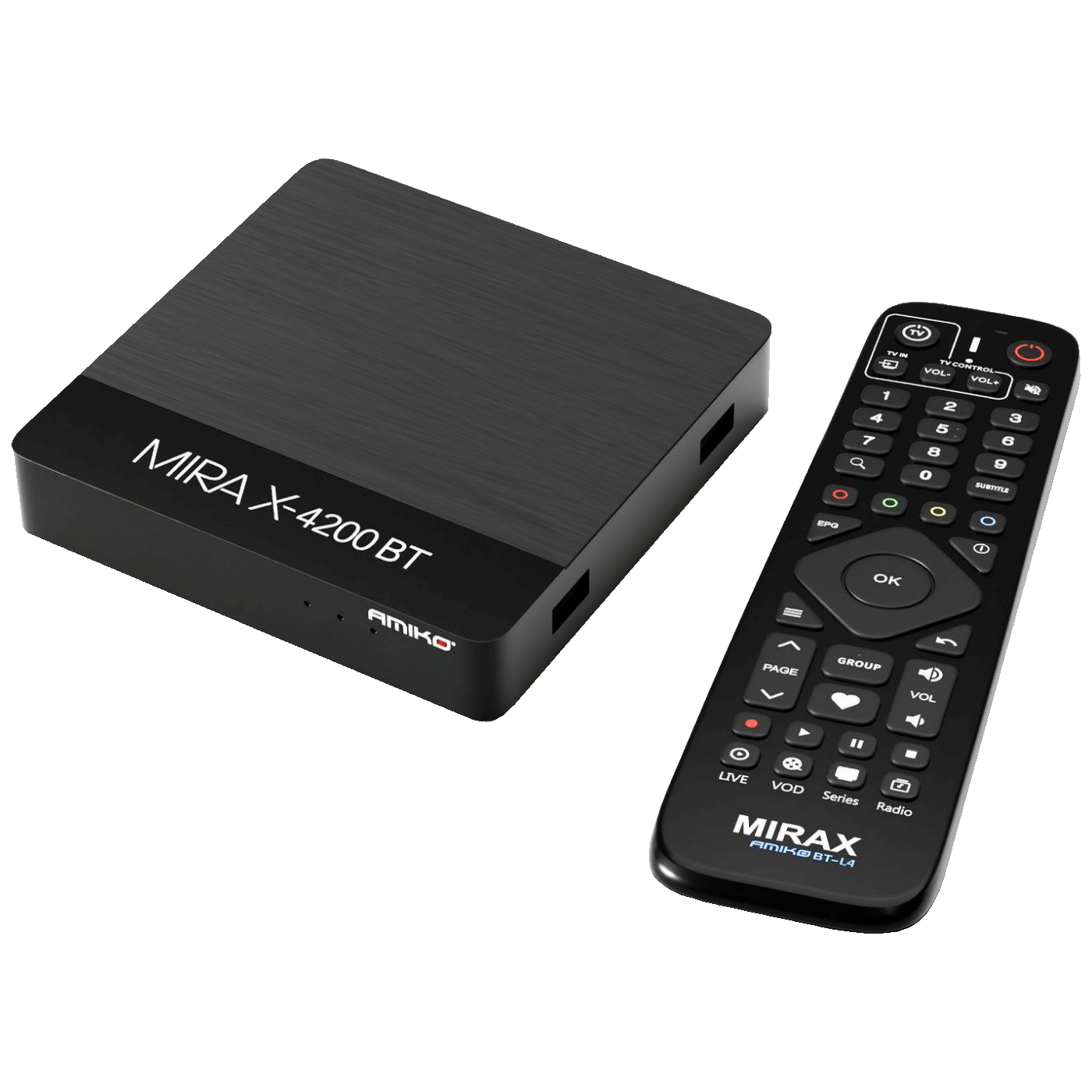 Amiko Prijemnik IPTV@Linux, 4K UHD, H.265, LAN, WiFi Dual Band - MIRAX HIS-4200 BT Pure OTT