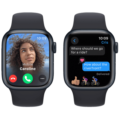 Apple Pametni sat, 1.69" LTPO OLED zaslon, vodootporan BT, WiFi - Watch Series 9 GPS 41mm Midnight