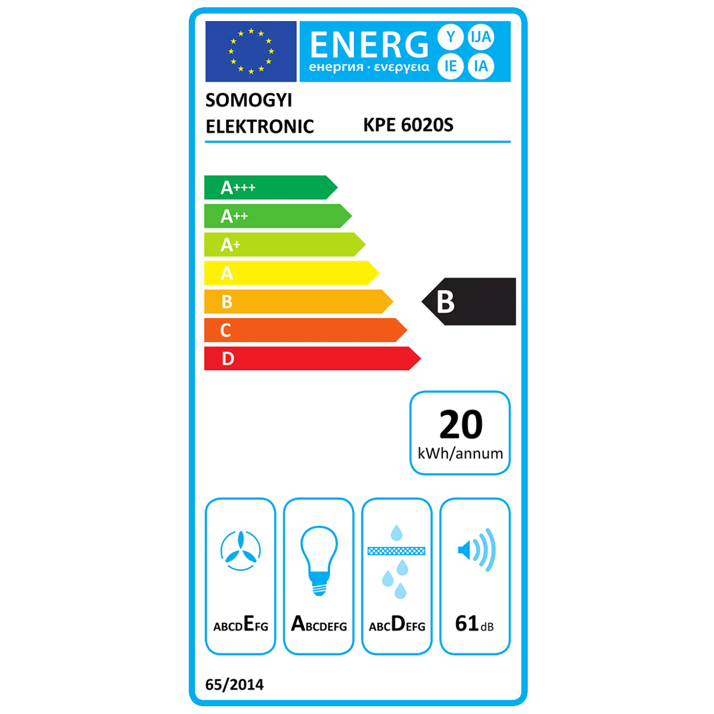 home Napa TORNADO 60 cm, protok  200 m³/h,  38W, INOX - KPE 6020S