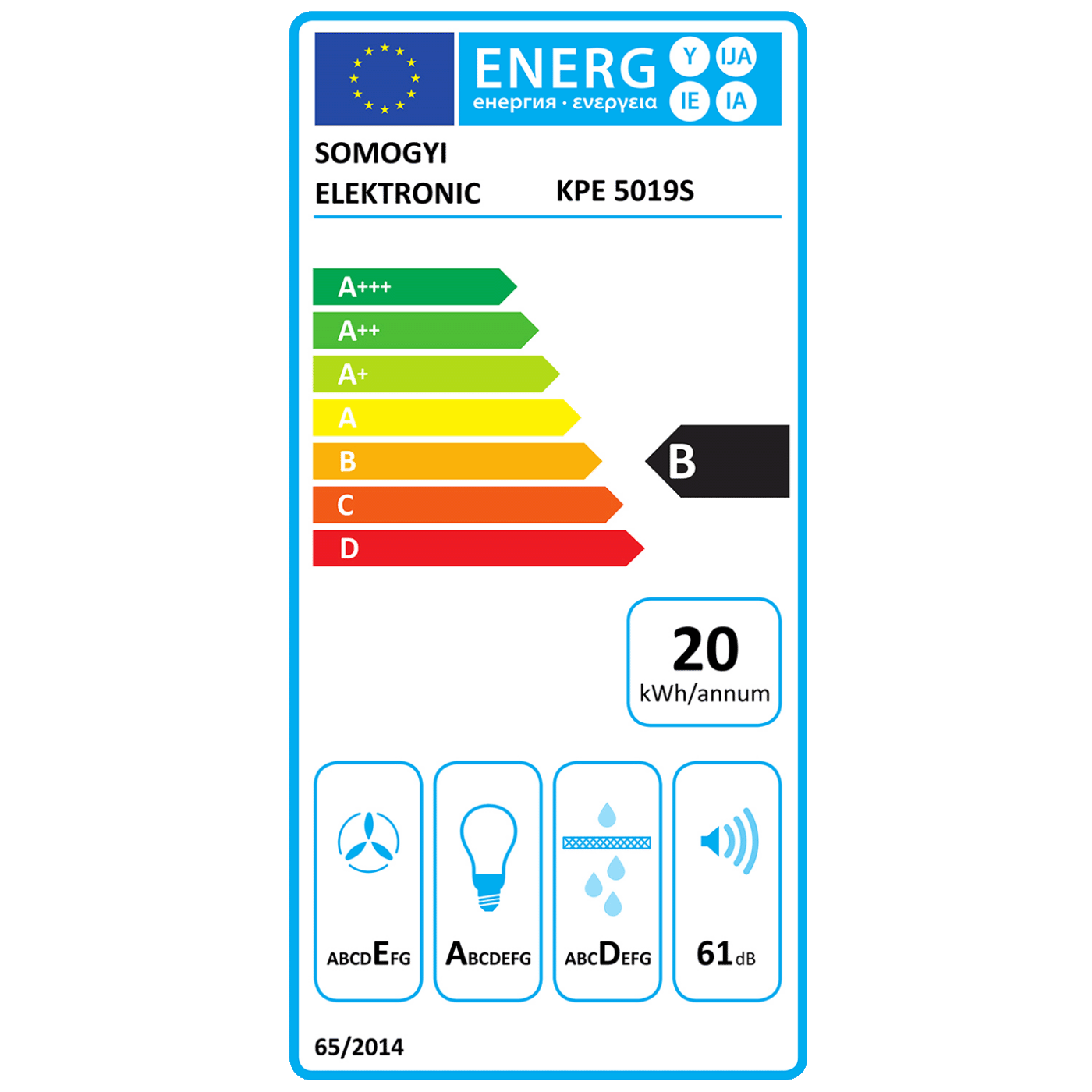 home Napa STORM 50 cm, protok zraka 190 m³/h, 38W, INOX - KPE 5019S
