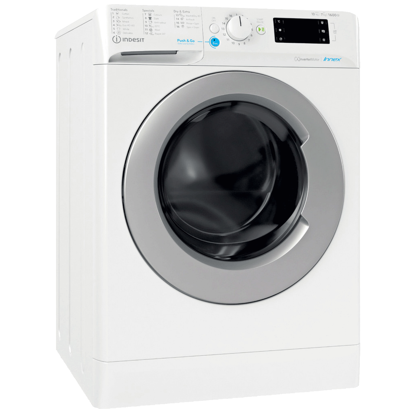 Indesit Mašina za veš /sušilica, 1600 obrtaja, 10/7 kg, E - BDE 107624 8WS EE N