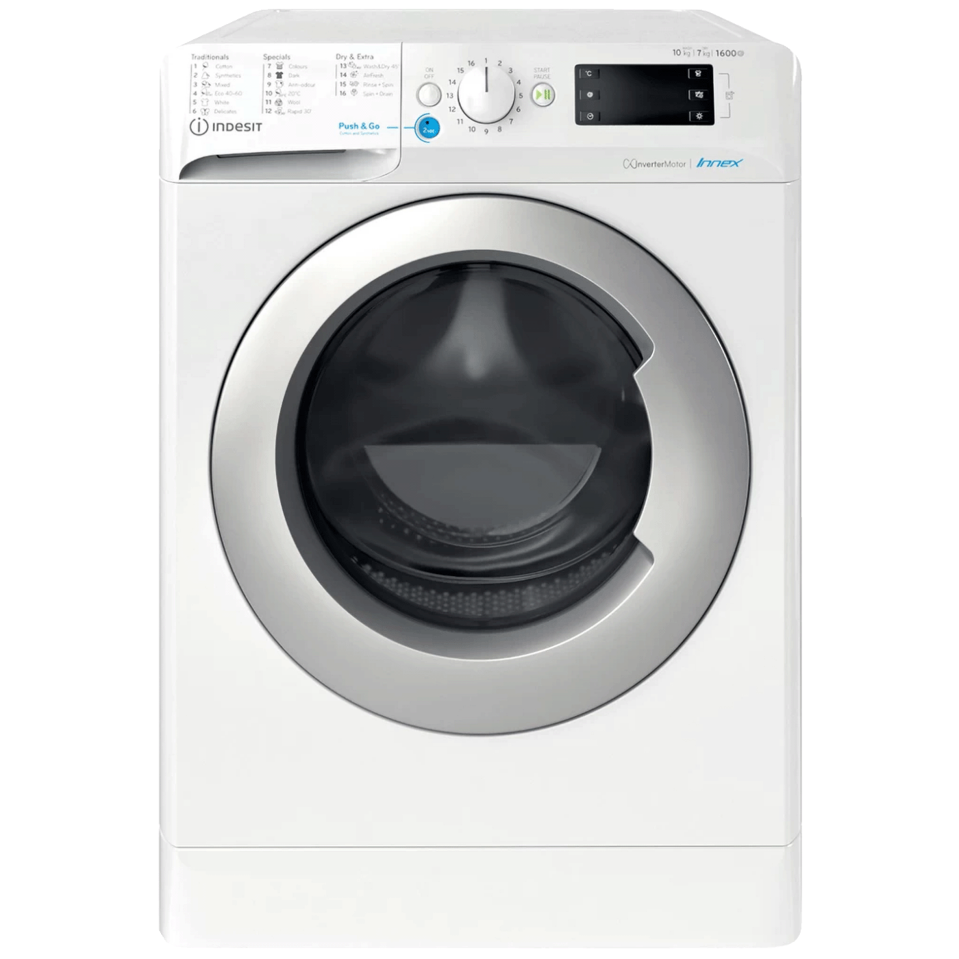 Indesit Mašina za veš /sušilica, 1600 obrtaja, 10/7 kg, E - BDE 107624 8WS EE N