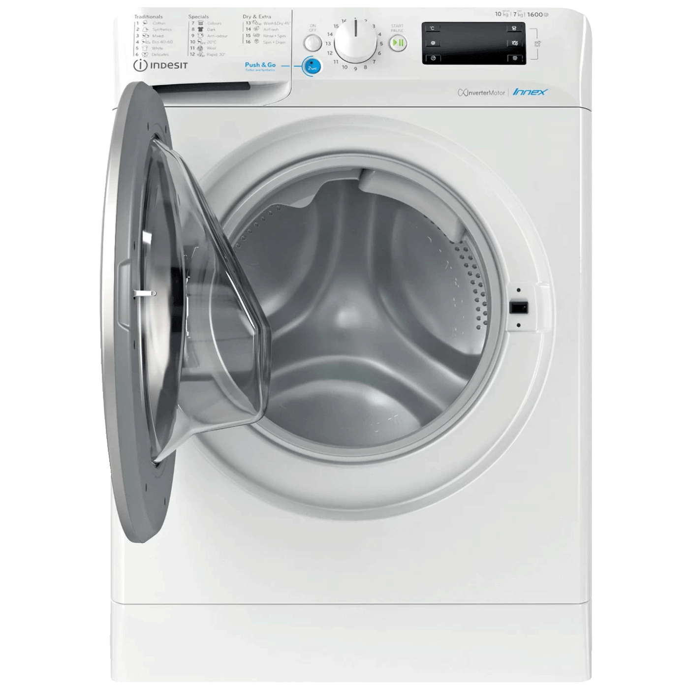 Indesit Mašina za veš /sušilica, 1600 obrtaja, 10/7 kg, E - BDE 107624 8WS EE N