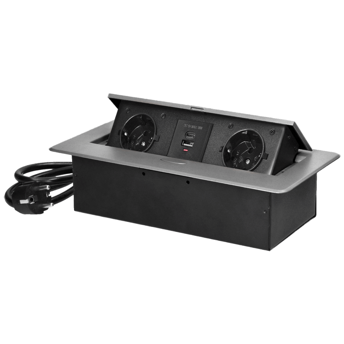 Orno Produžni kabel sa 2 x Schuko utičnice + 2 x USB, ugradbena - OR-GM-9035(GS)/G
