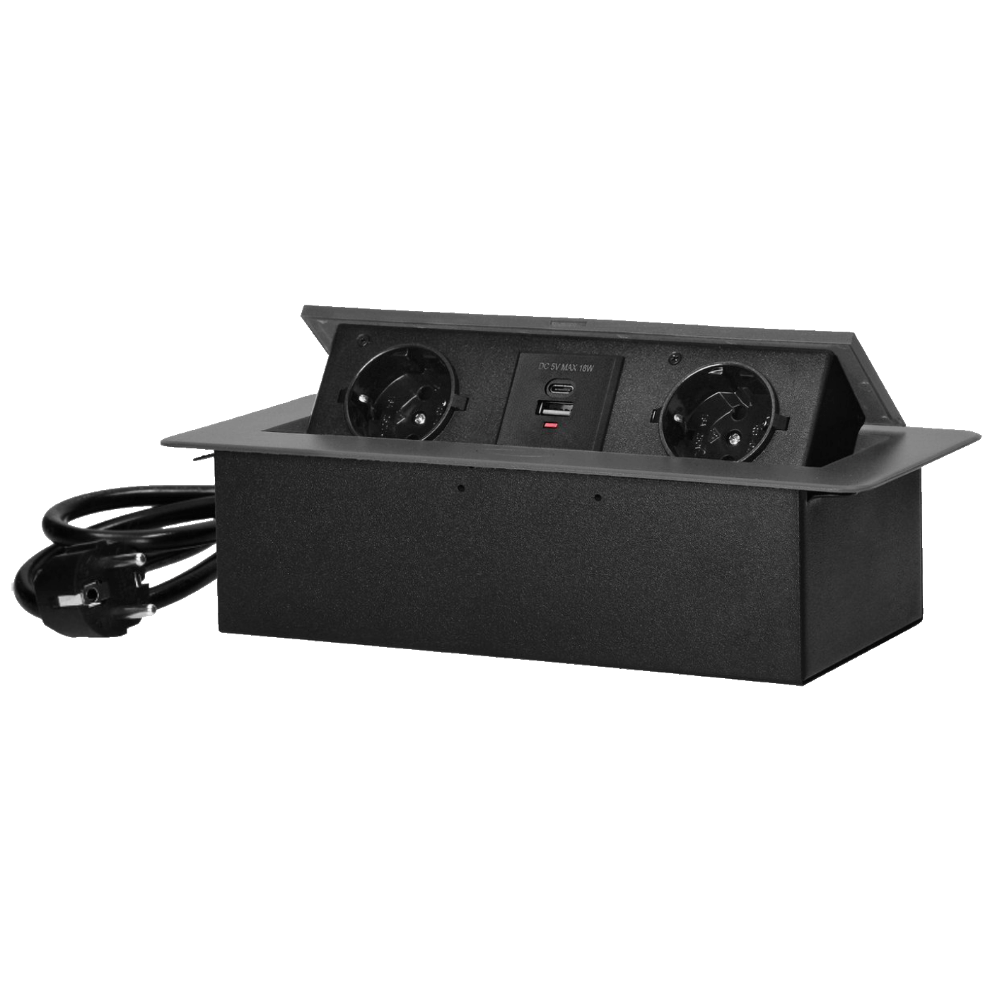 Orno Produžni kabel sa 2 x Schuko utičnice + 2 x USB, ugradbena - OR-GM-9035(GS)/GR