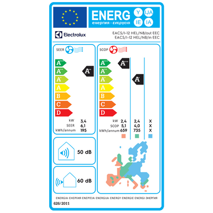 Electrolux Klima uređaj, 12000Btu, -20°, WiFi, Inverter, A++ - EACS/I-12HEL/N8 EEC