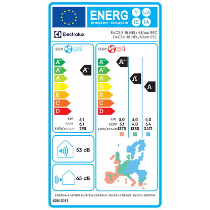 Electrolux Klima uređaj, 18000Btu, -20°, Wifi, Inverter, A++ - EACS/I-18HEL/N8 EEC