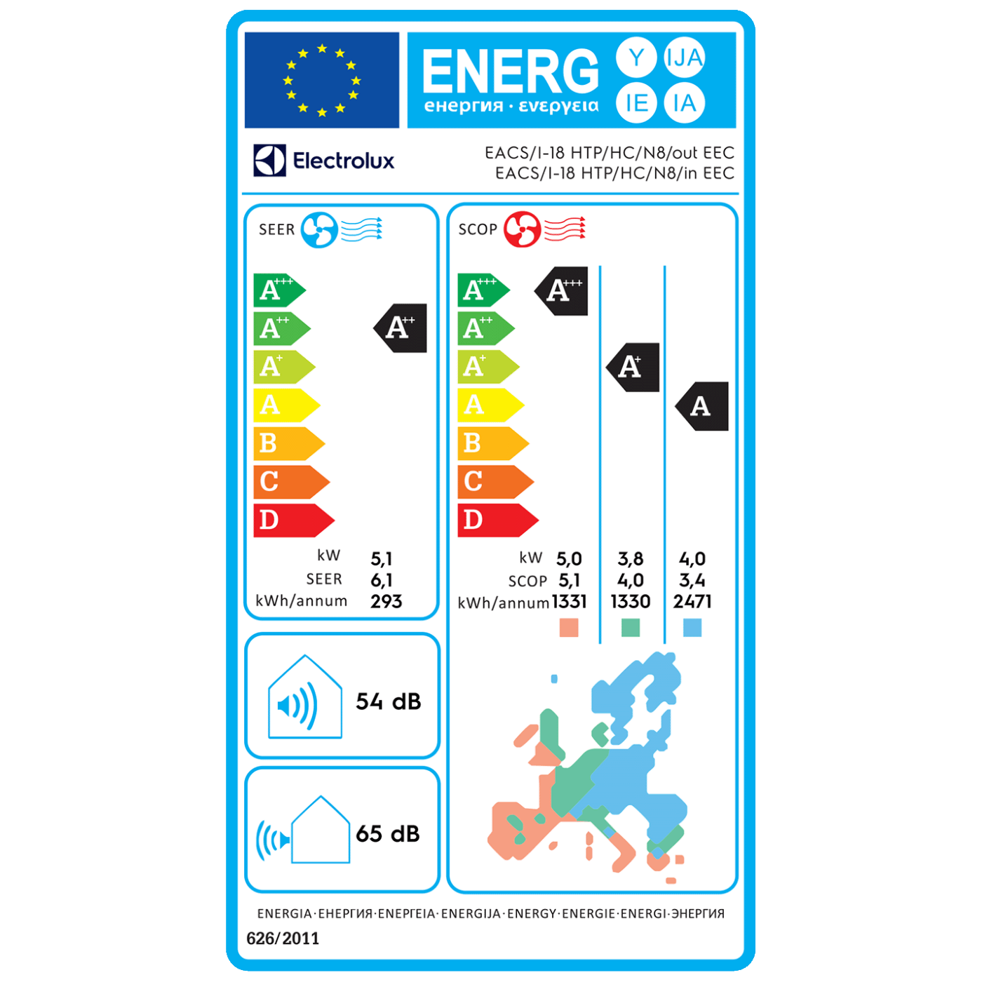 Electrolux Klima uređaj, 18000Btu, -20°, WiFi, HTP DC INVERTER, A++ - EACS/I-18HTP/HC/N8 EEC
